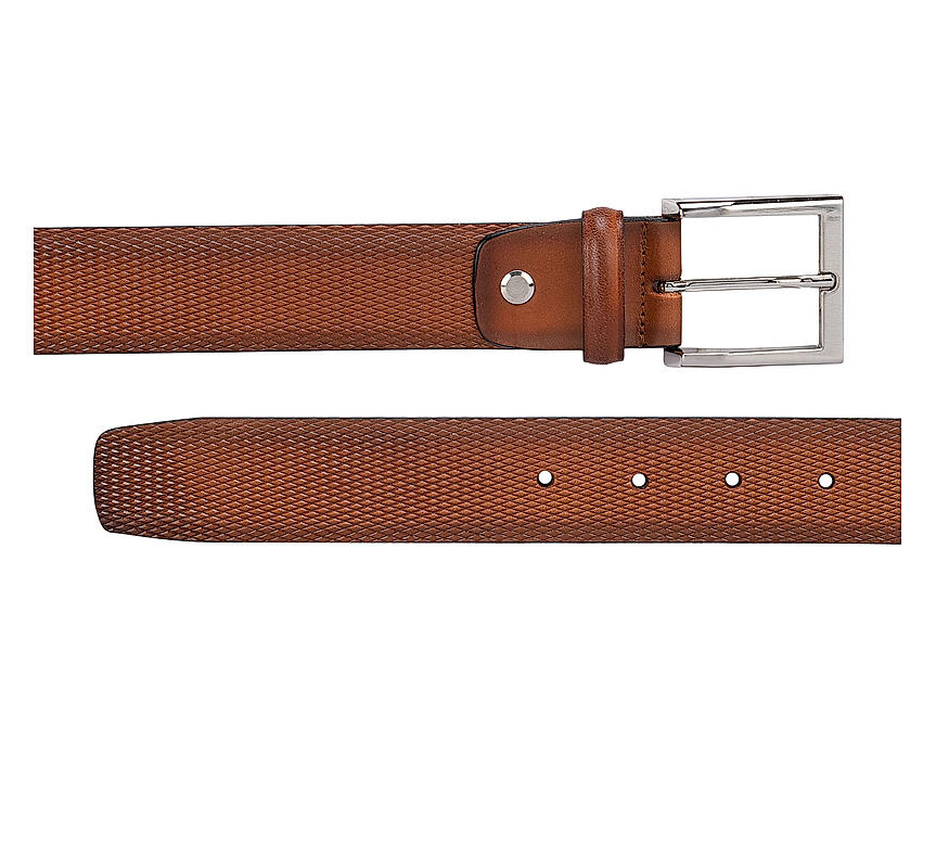 Tan Textured Leather Belt